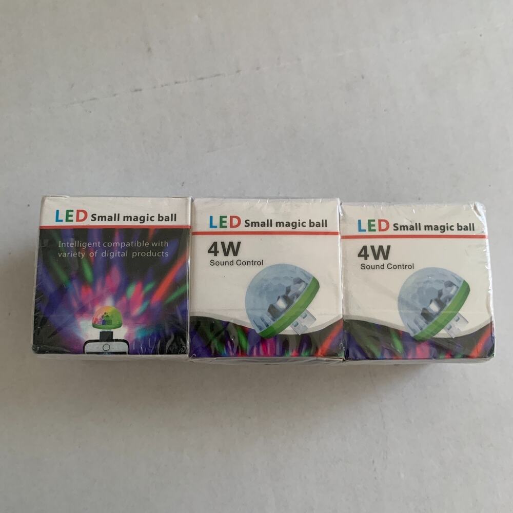 4W Sound Control LED Small Magic Ball bundle Of 3 Brand New
